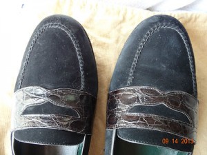 Men’s size 11 BRAGANO Black GENUINE CROCODILE shoes Cole Haan Loafer Leather
