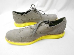 NEW Cole Haan Mens Gray Lunargrand Leather Wingtip Oxford Shoes Size 11 M