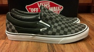 **** Vans Mens Shoes Classic Slip-On Checker Black/Pewter Size 12 ****