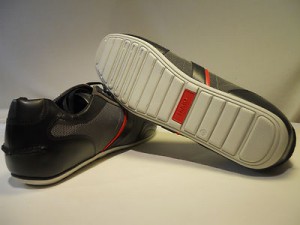 $225 Hugo Boss Red Black Mens Trainer Sneakers Thatoz Nylon Leather Size 11