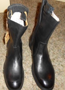 Diesel Mid Calf Pull On Riding Boot Shoe Black Leather Mens Size 12 EU Size 45