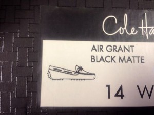 Cole Haan Mens Size 14W Air Grant Black Matte Driving Shoes