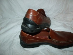 mens sz 9 1/2M COLE HAAN LEATHER SHOES Nike Air slip on Brown LN Penny Loafer