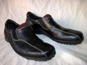 COLE HAAN men black brown leather casual driving moccasin loafers shoes size 9.5