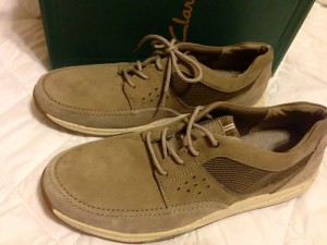 Mens Clarks Casual Shoes Taupe Size 13 Medium Cayuga Nubuck Leather