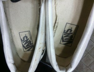 Vtg vans made in usa black white checks checkers mens slip on skate shoe size 10