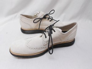 NEW Cole Haan Mens White Lunargrand Leather Wingtip Oxford Shoes Size 9 M