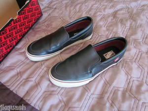 VANS leather black / turtledove Birch Vulc mens skate shoe 10 $55
