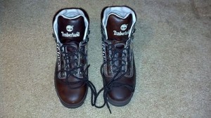Timberland Euro Hiker Leather Boots Mens Size 13M Brown on Brown Caramel Logo