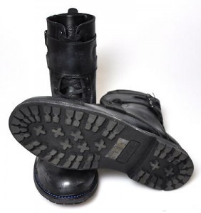 $425 NEW Diesel ME-TAL Black Leather Distressed Double Strap Buckle Boots 12.5