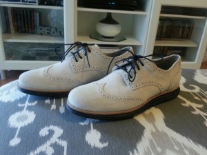 Men’s Cole Haan Lunargrand suede Wingtip ivory/black 11 M New