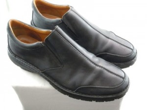 COLE HAAN NIKE AIR Mens Black Leather Slip-On Loafer 