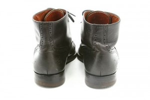 COLE HAAN 10 M, vintage vtg cap toe brogue black LACE UP ANKLE dress BOOTS SHOES