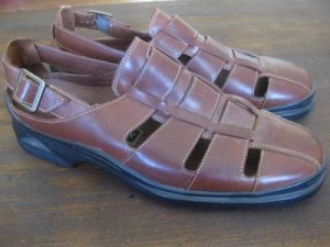COLE HAAN Nike Air Brown Fisherman Boat Casual Sandal Leather Mens SHOES 9 XLNT