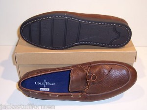 COLE HAAN Air Mason Boat Size 13 M Dark Brown Leather Casual Loafers Mens Shoes