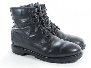 Timberland 10.5 M Mens boots black leather lace up ankle work outdoor