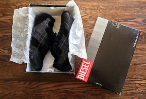 DIESEL “HUGO” MENS SHOES – BLACK – SIZE 12 – NEW WITH THE BOX!!