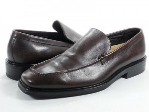 Cole Haan 10.5 M Mens shoes dark brown leather loafers waterproof slip on