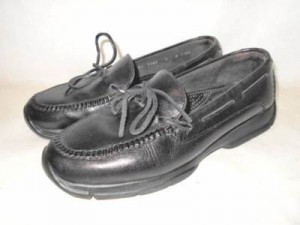 Cole Haan Mens Black Leather Boat Shoes Loafers Shoes 9 M
