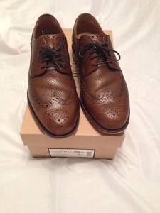 Cole Haan Mens Carter Dark Brown Wingtip Dress Shoes Size 8 Retails $168