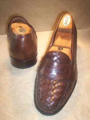 COLE HAAN WOVEN LEATHER LOAFERS