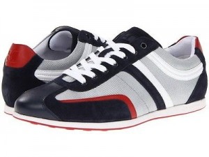 Hugo Boss Mens Silvans Dark Blue Casual Lace-Up Fashion Sneakers Kicks Shoes