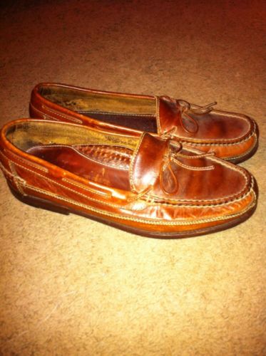 Mens Cole-Haan Genuine Handsewn Leather slip ons Sz 9M British Tan