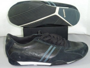 Mens Diesel Parabarny 10 M Black Leather Sneakers Shoes
