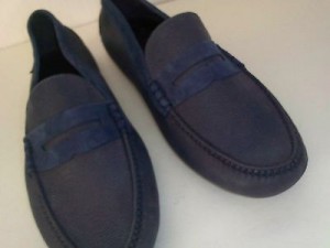 Cole Haan Nike:Air Penny Loafers Blue SOFT Leather Mocans Slip-On Driving Shoes