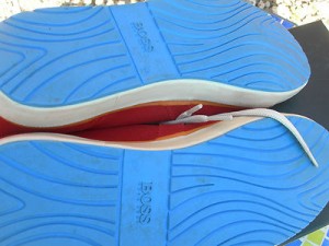 AMAZING HUGO BOSS MENS RED SUEDE LEATHER SNEAKERS EXCELLENT SZ 11 FREE SH