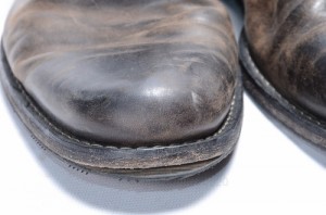 COLE HAAN C09786 10 brown leather ANKLE BOOT PLAIN DISTRESS ROUND TOE LACED shoe