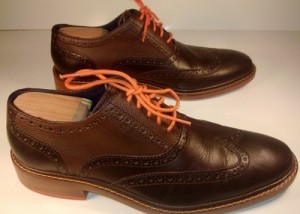 COLE HAAN Air Brown Leather Wingtip Orange Mens Shoes SIZE 10M