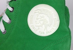 NWT DIESEL FASHION DESIGNER MEN GREEN LEATHER SUEDE HI TOP SNEAKER SHOES size 10