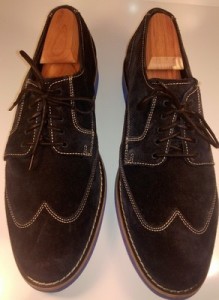 COLE HAAN Wingtip Suede Leather Navy Blue Oxfords Mens Shoes SIZE 10M
