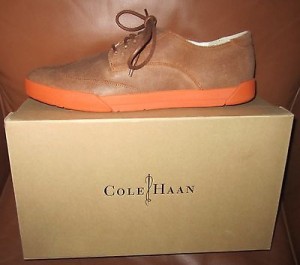 NEW Cole Haan Nike Air Jasper Wing Tip Bark Brown / Orange Lightwt Casual 12 D