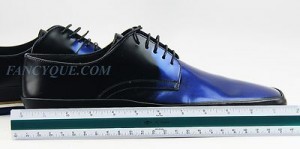 HUGO BOSS BLACK LABEL BLACK & BLUE SHOES 100% LEATHER NEW SZ 11 44 MADE IN ITALY