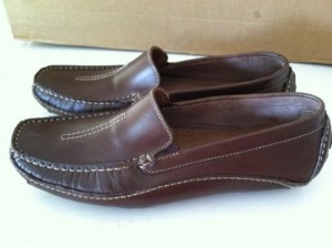 Clarks Mansell Mens Dark Brown Loafers Moc Leather Driving Mocs Shoes 9.5 NEW