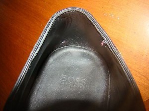 mens hugo boss lace up dress shoe made in italy black leather oxford size 8