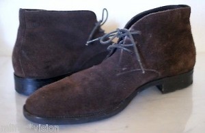 100% Authentic HUGO BOSS SZ.7 High Ankle Suede Brown. 50189869.