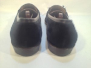 BRAGANO-COLE HAAN MENS REPTILE PATTERN BLACK SUEDE SLIP-ON LOAFERS TASSEL 9.5M
