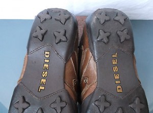 Diesel, Brown Leather Rubber Sole Fashion Sneakers. Mens Sz. 10.5