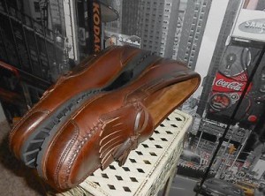 COLE HAAN men brown LEATHER kiltie Tassel LOAFER DESIGNER Shoes SZ 13