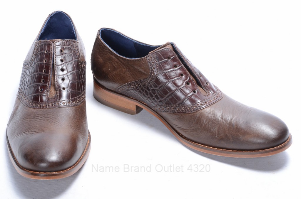 Cole Haan Colton Saddle C10884 11.5 timber brown leather Oxford Croc shoe New