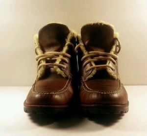 Men cole haan lace up sheepskin leather brown boots sz 9m
