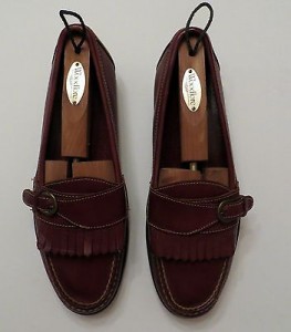 COLE HAAN HAND SEWN BROWN LEATHER SLIP ON LOAFERS 9M NEW HEEL!