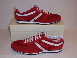 HUGO BOSS ORANGE Orlenno Size 12 M Bright Red Suede & Mesh Sneakers Mens Shoes