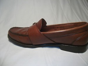 MENS COLE HAAN CITY MONK STRAP BUCKLE BROWN LEATHER LOAFER DRESS SHOES SIZE 8 D