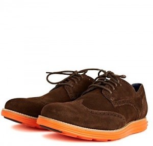 Mens COLE HAAN LunarGrand Wingtip Dark Brown Suede Oxfords Shoes NEW Size 14