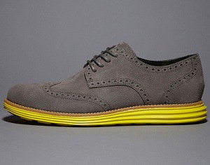 Mens COLE HAAN LunarGrand Wingtip Charcoal Gray Suede Oxfords Shoes NEW Size 14