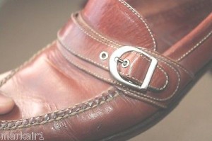 Cole Haan brown leather buckle loafers, size 11.5 m, excellent!